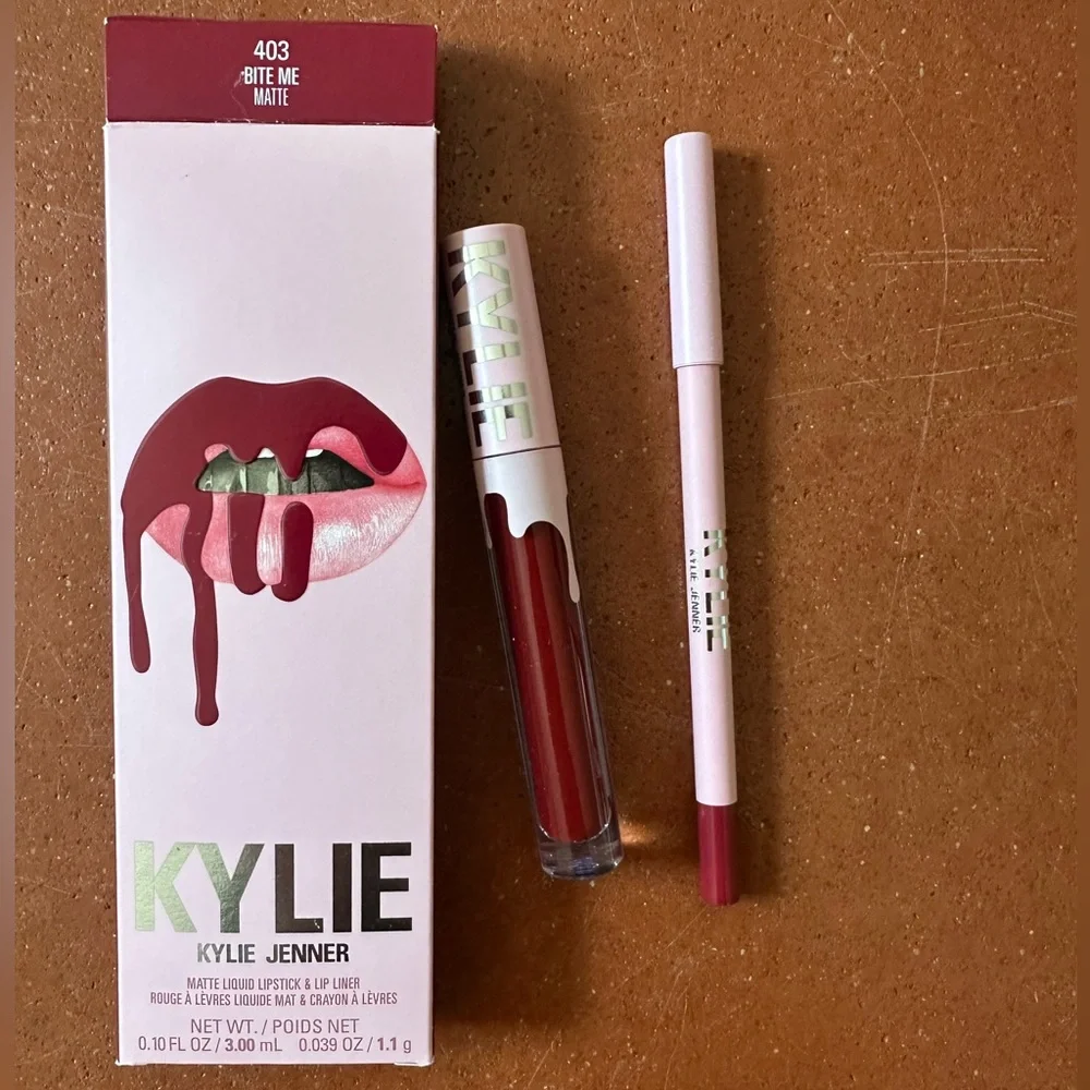 Kylie Cosmetics • NIB ‘Bite Me’ Matte Liquid Lipstick & Lip Liner Set • New - Picture 2 of 8